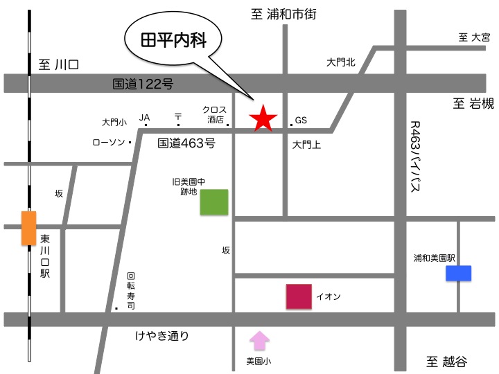 田平内科 アクセス地図や外観写真